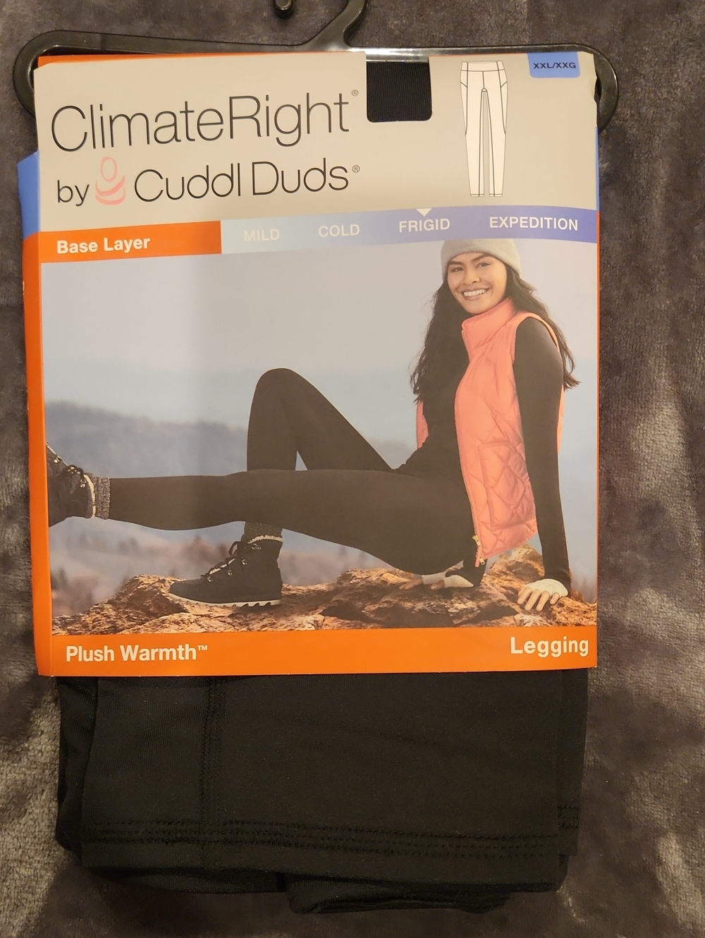 Cuddl Duds Black Plush Warmth Leggings